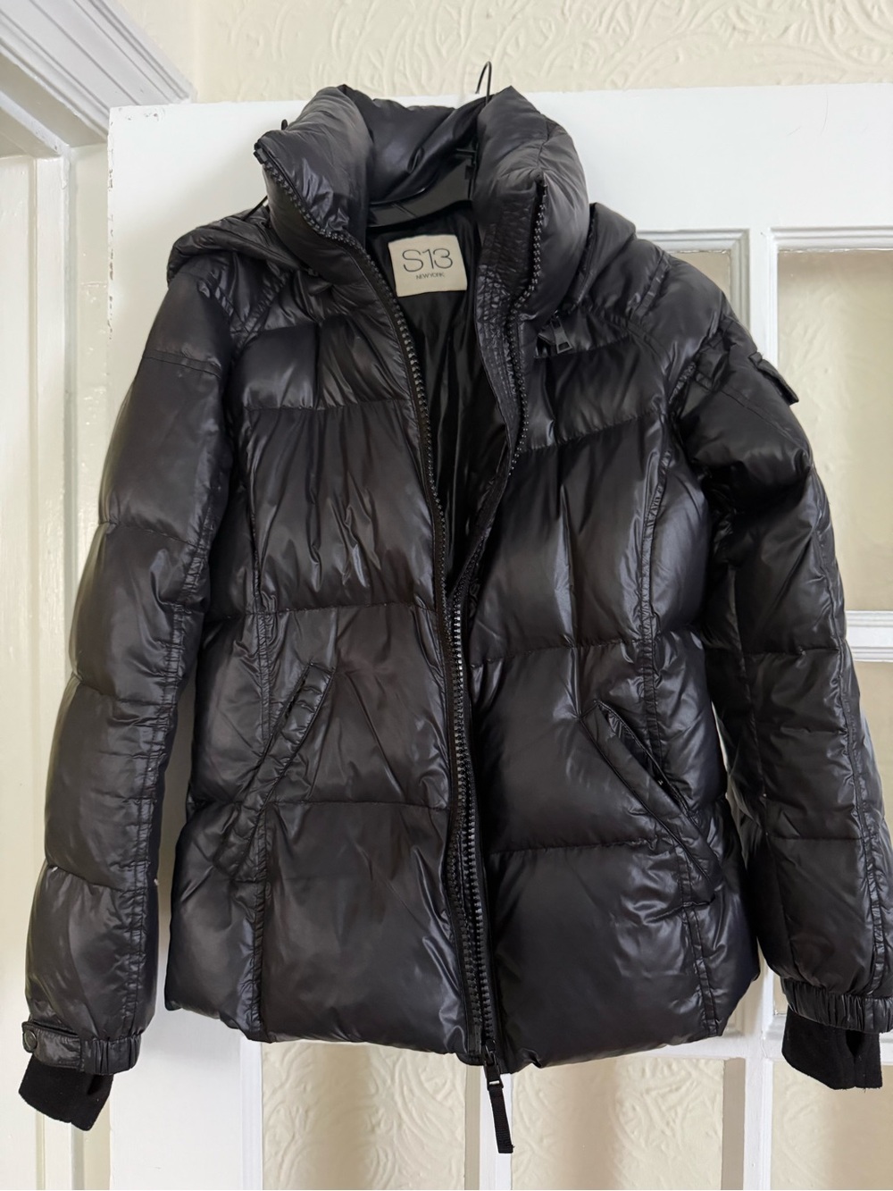 S13 Women’s Black Puffer Jacket with High Collar